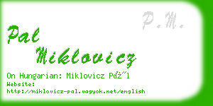 pal miklovicz business card